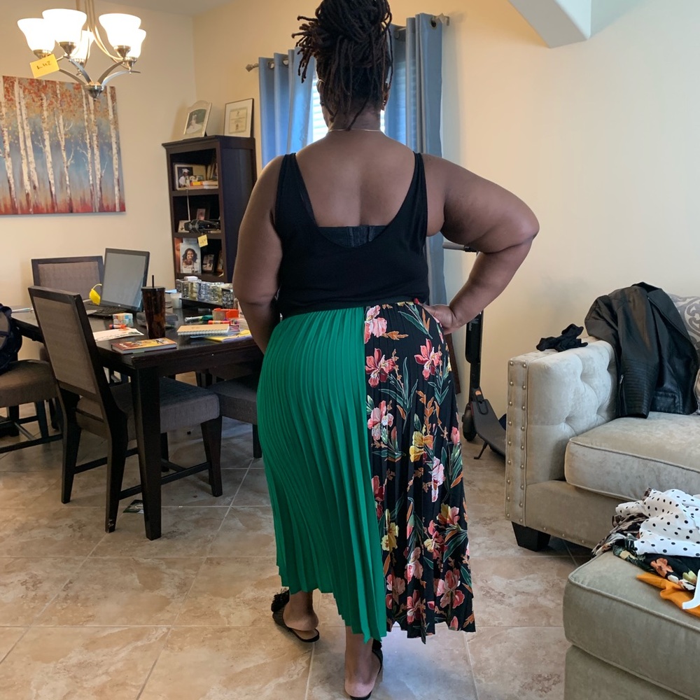 Multi patterned maxi skirt